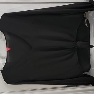 Guess Black V-Neck Tie-Front Top